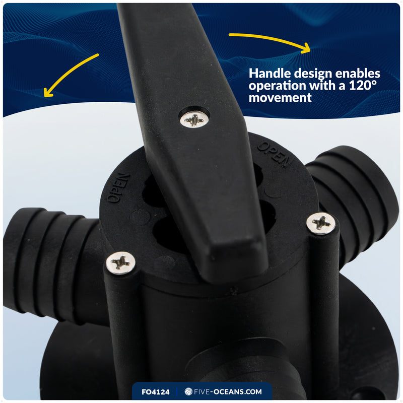 Base-Mount Y-Valve with 1" Barbed Hose Ports - FO4124 - Five Oceans