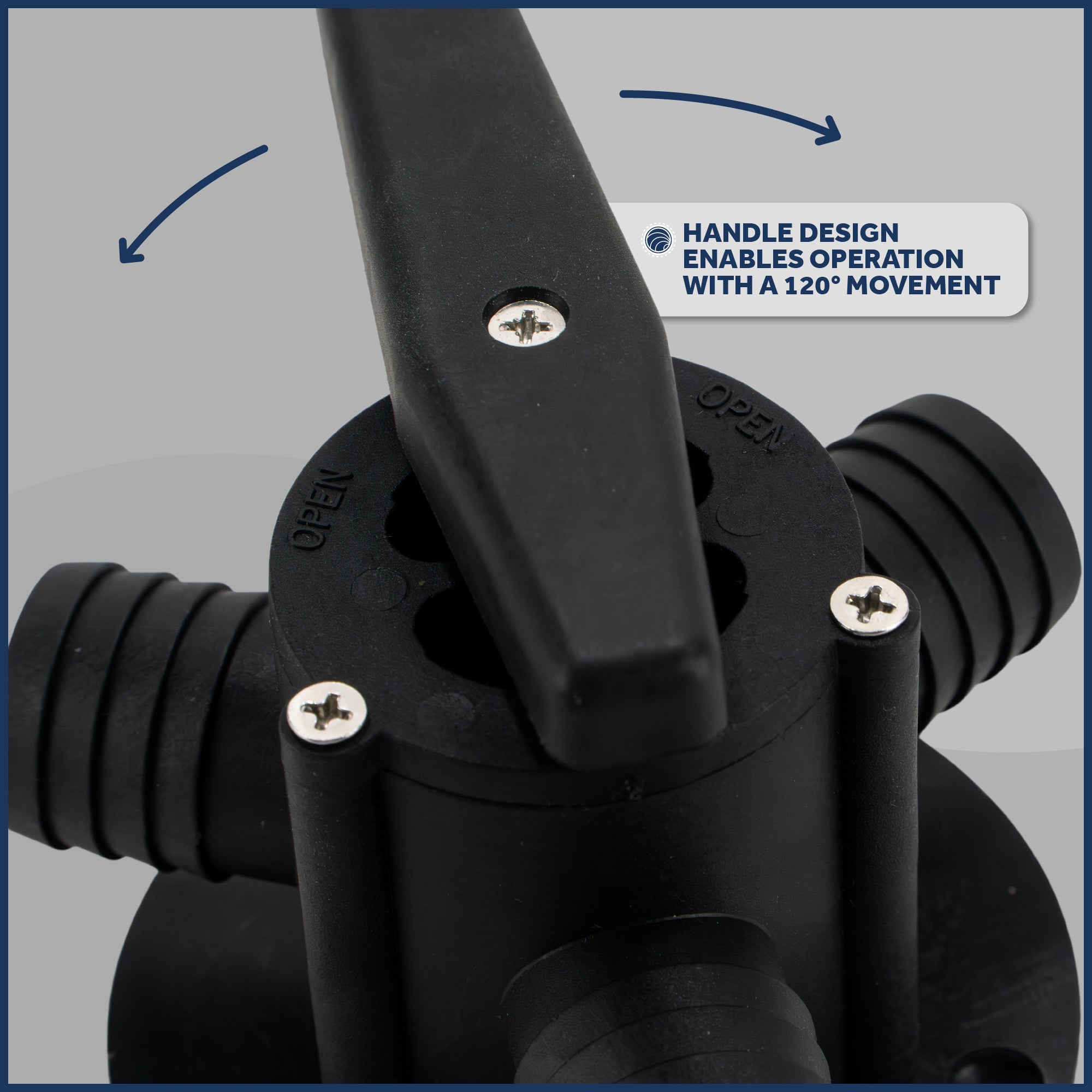 Base-Mount Y-Valve with 1" Barbed Hose Ports - FO4124