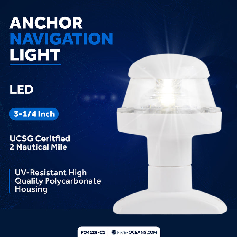 LED Bi-Color & Anchor Navigation Light Kit, 12V DC -2NM - FO4126-C1 - Five Oceans