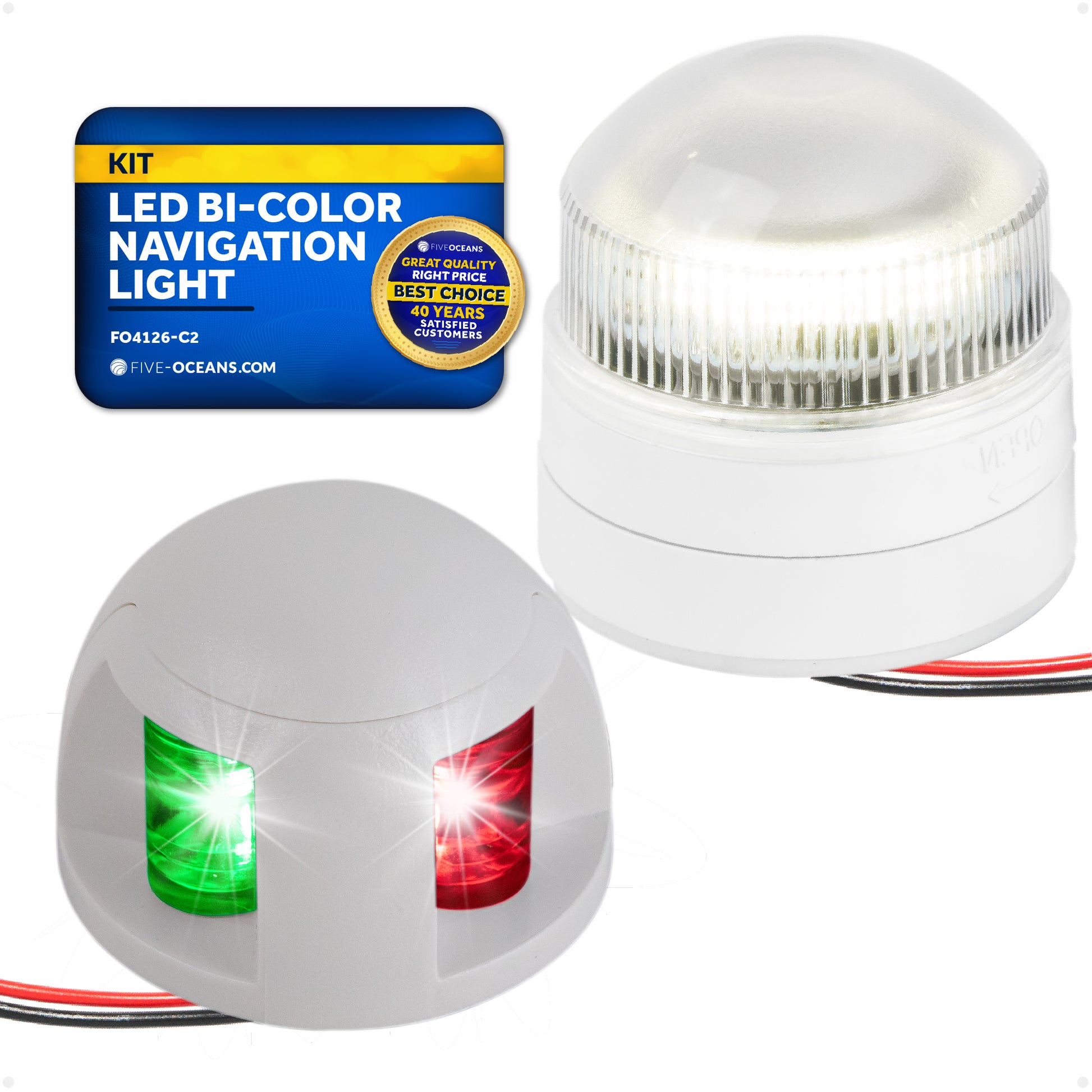 LED Anchor and Bi-Color Navigation Lights Set - FO4126-C2 - Five Oceans