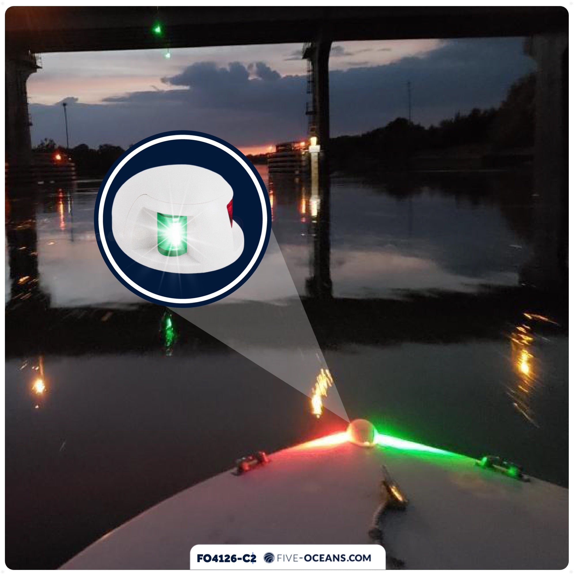 LED Anchor Light and Boat Navigation Lights Set - FO4126-C2 - Five Oceans