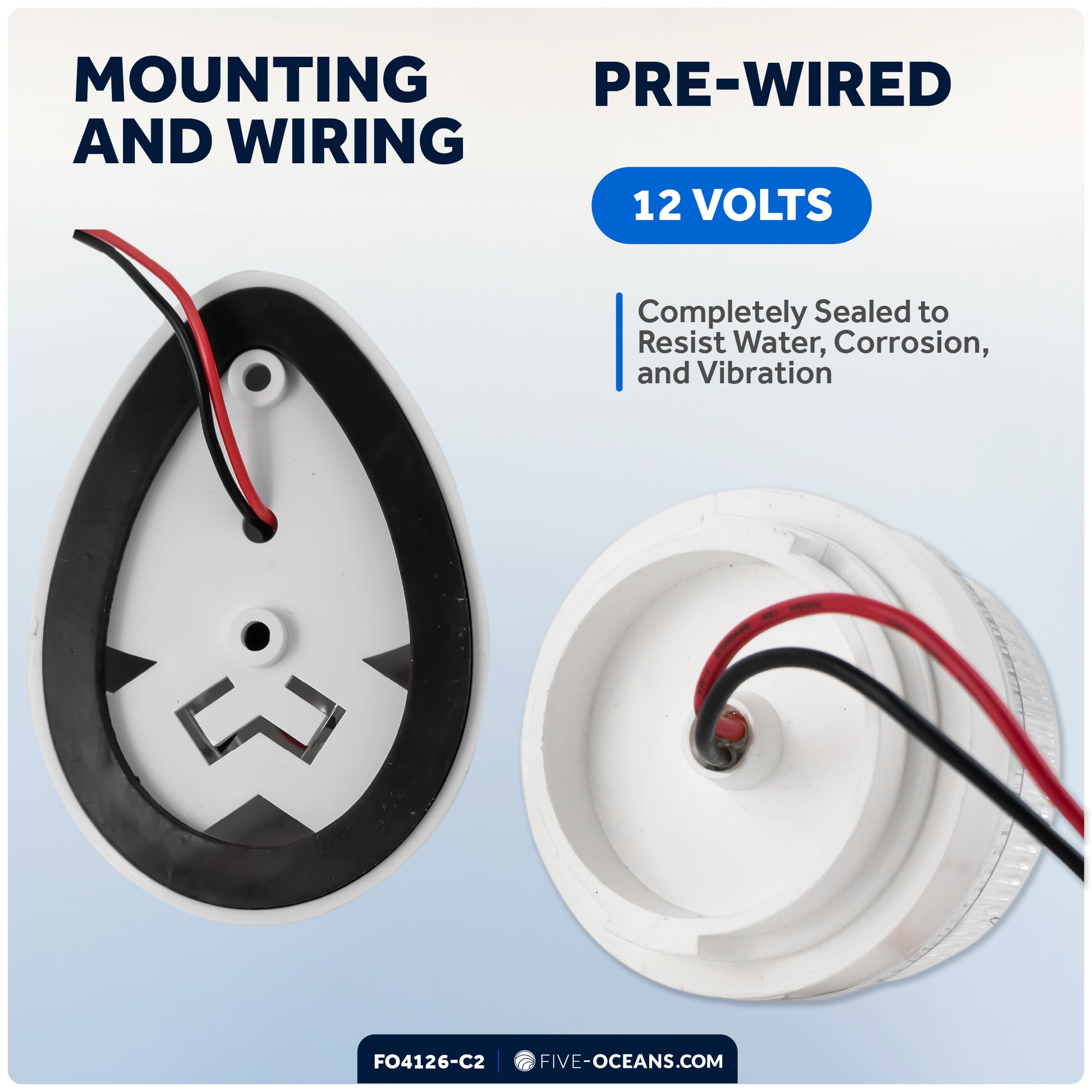LED Bi-Color & Anchor Navigation Light Kit, 12V DC -2NM - FO4126-C2 - Five Oceans