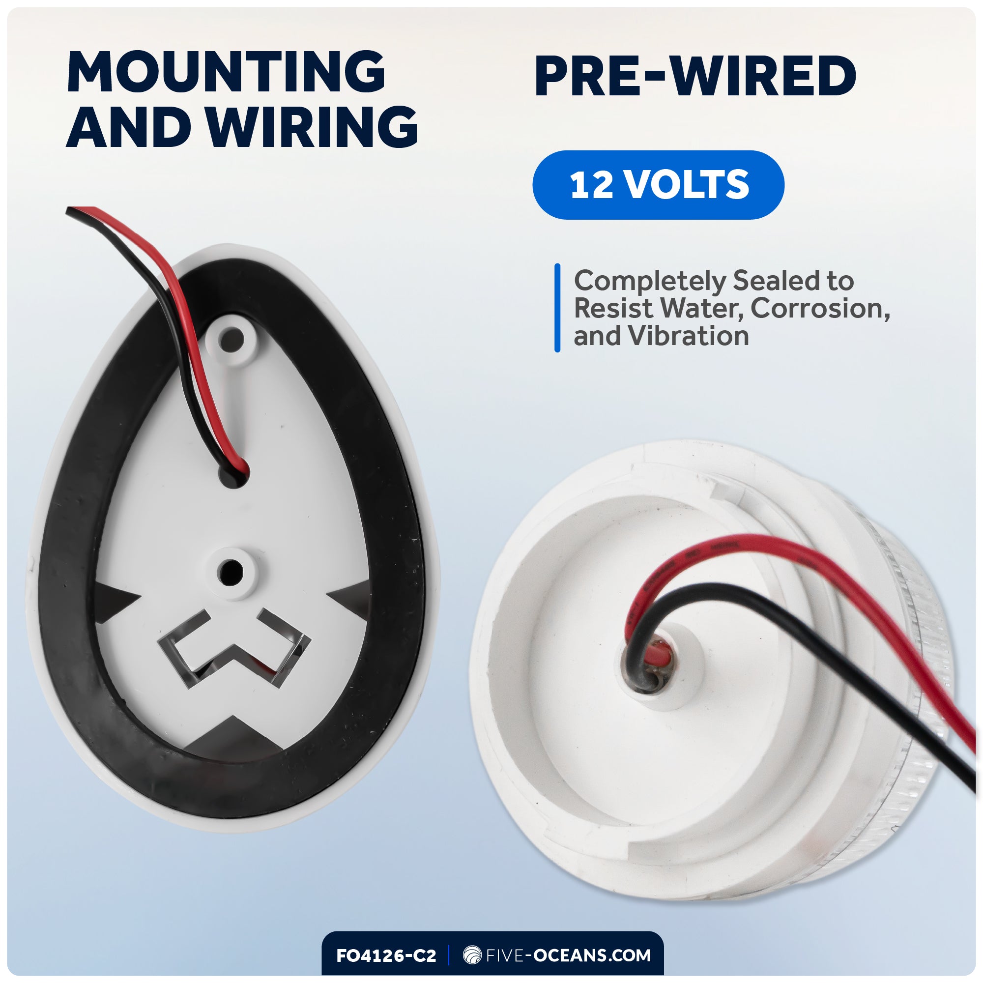 LED Bi-Color & Anchor Navigation Light Kit, 12V DC -2NM - FO4126-C2 - Five Oceans