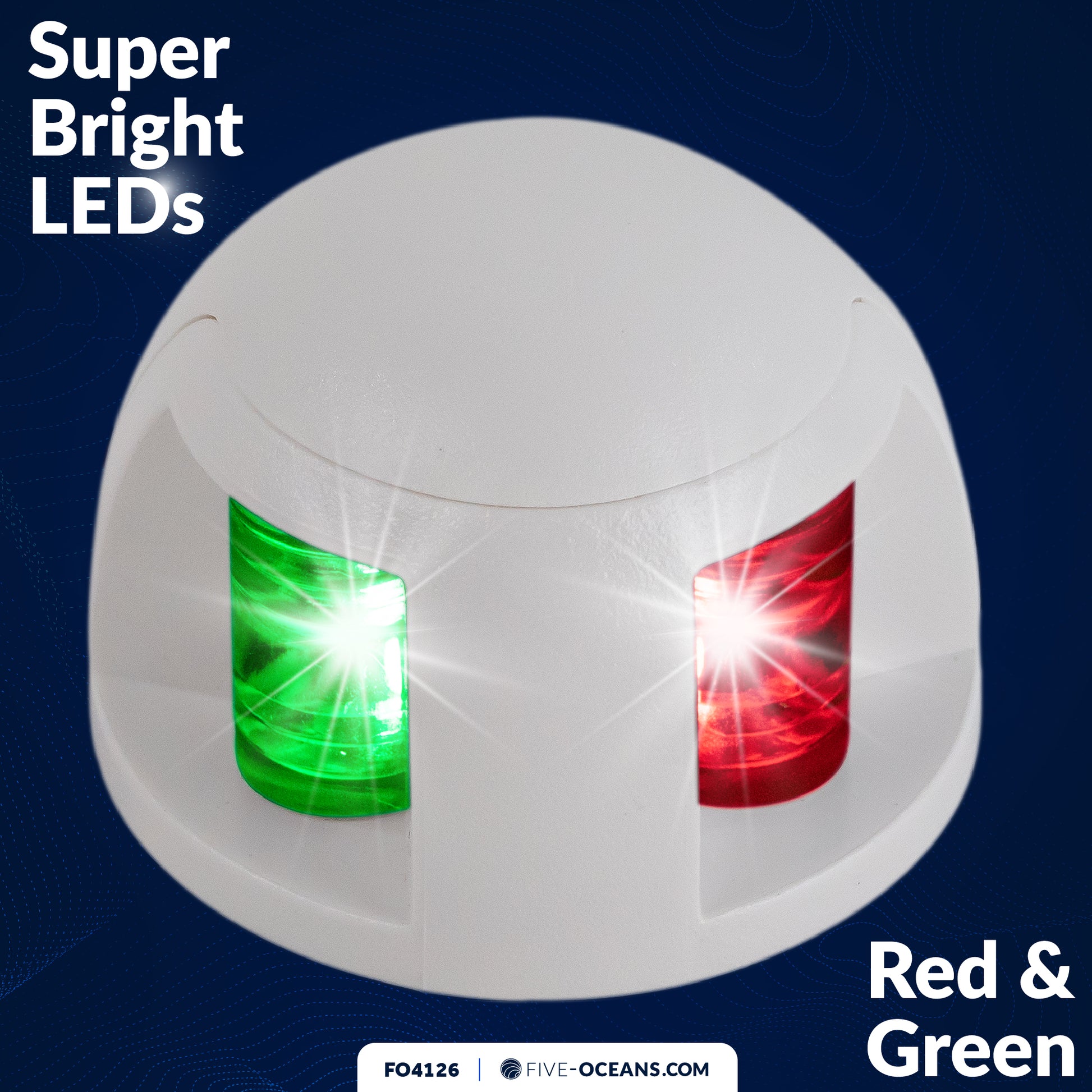 LED Bi-Color Bow Navigation Light, Horizontal Mount, 2NM - FO4126 - Five Oceans