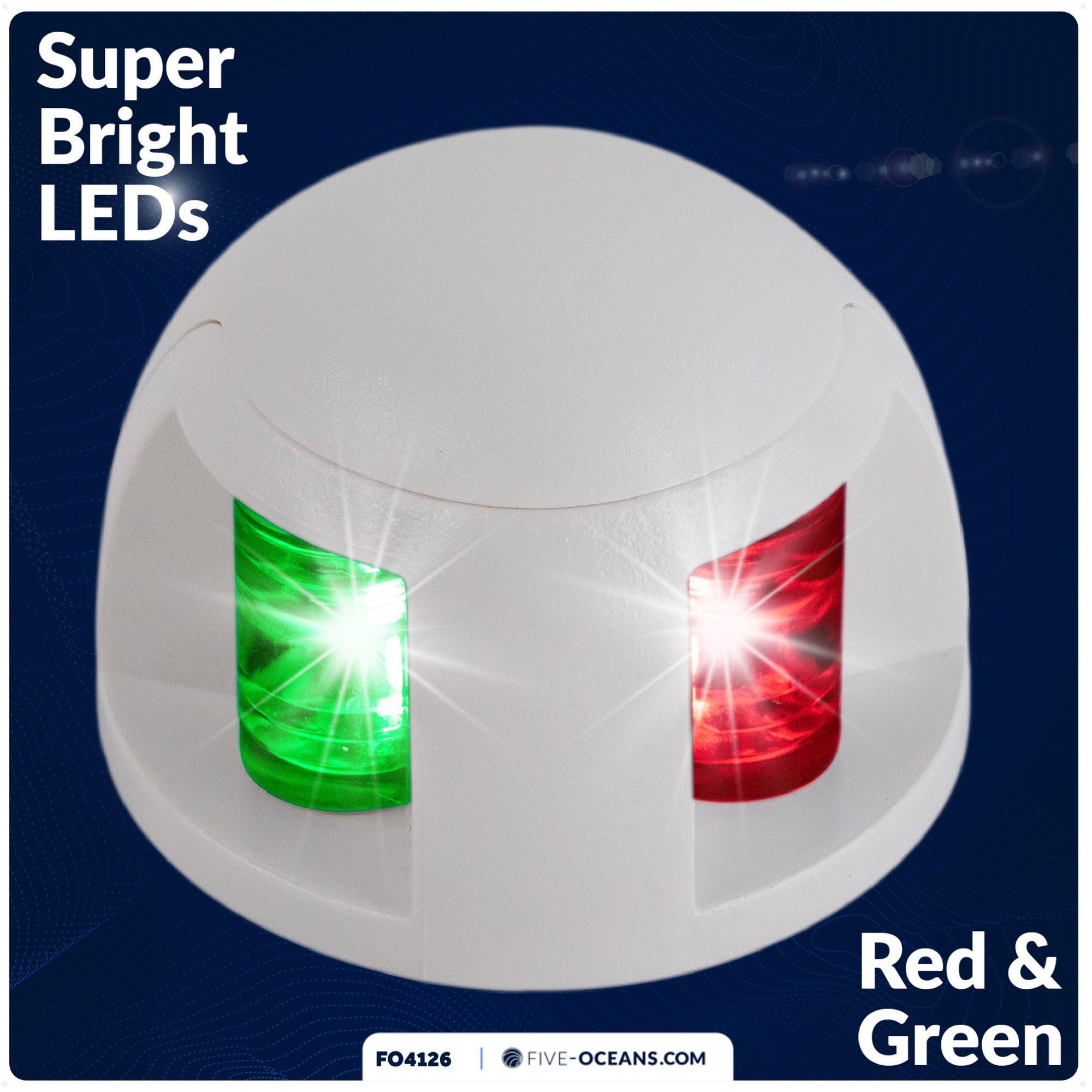 LED Bi-Color Bow Navigation Light, Horizontal Mount, 2NM - FO4126 - Five Oceans