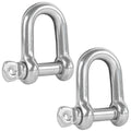1/2" Screw Pin D Anchor Shackle, AISI316 Stainless Steel, 2-Pack