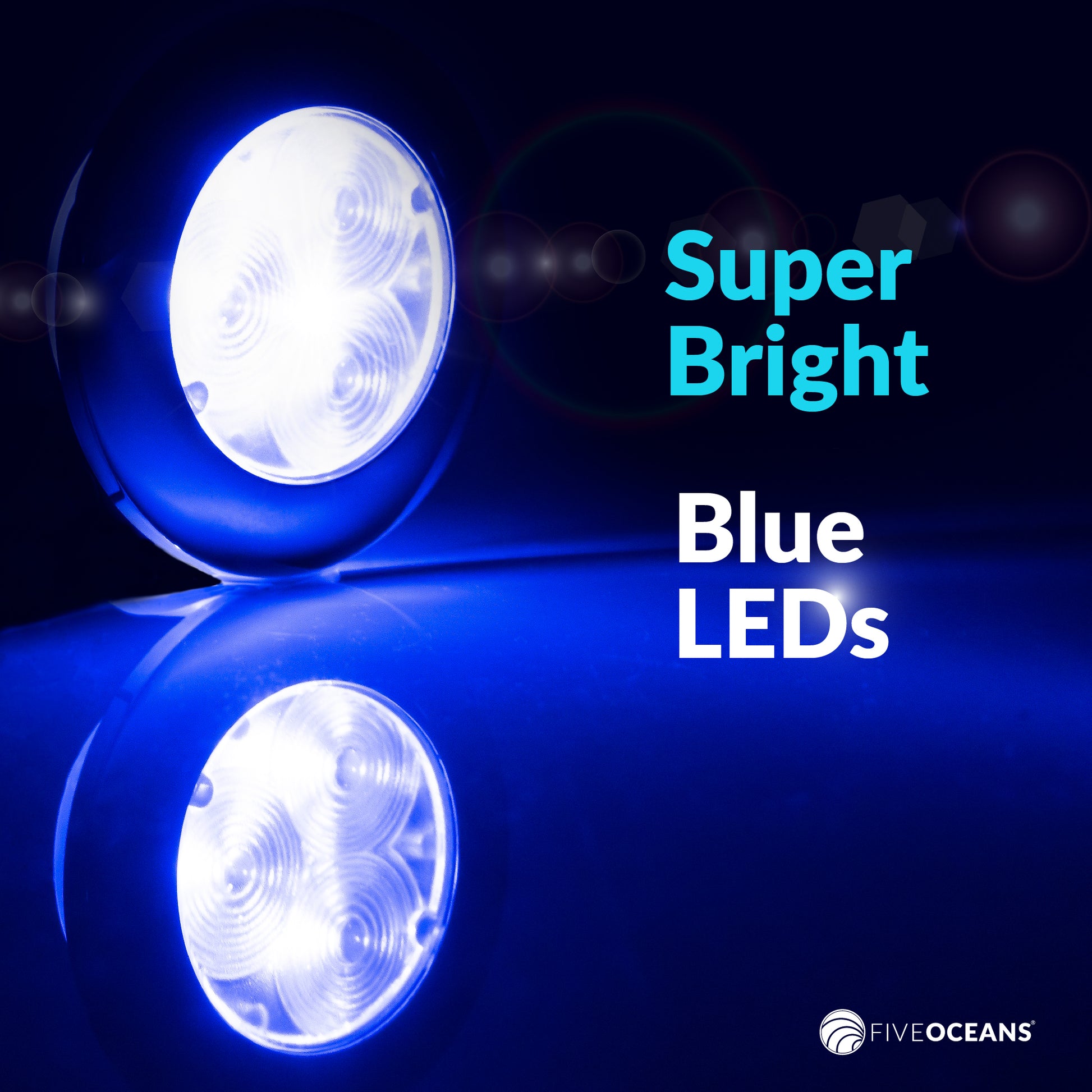 LED Ceiling Light, Round Cockpit, 3",  Blue LED, 2-pack - FO4135-M2 - Five Oceans