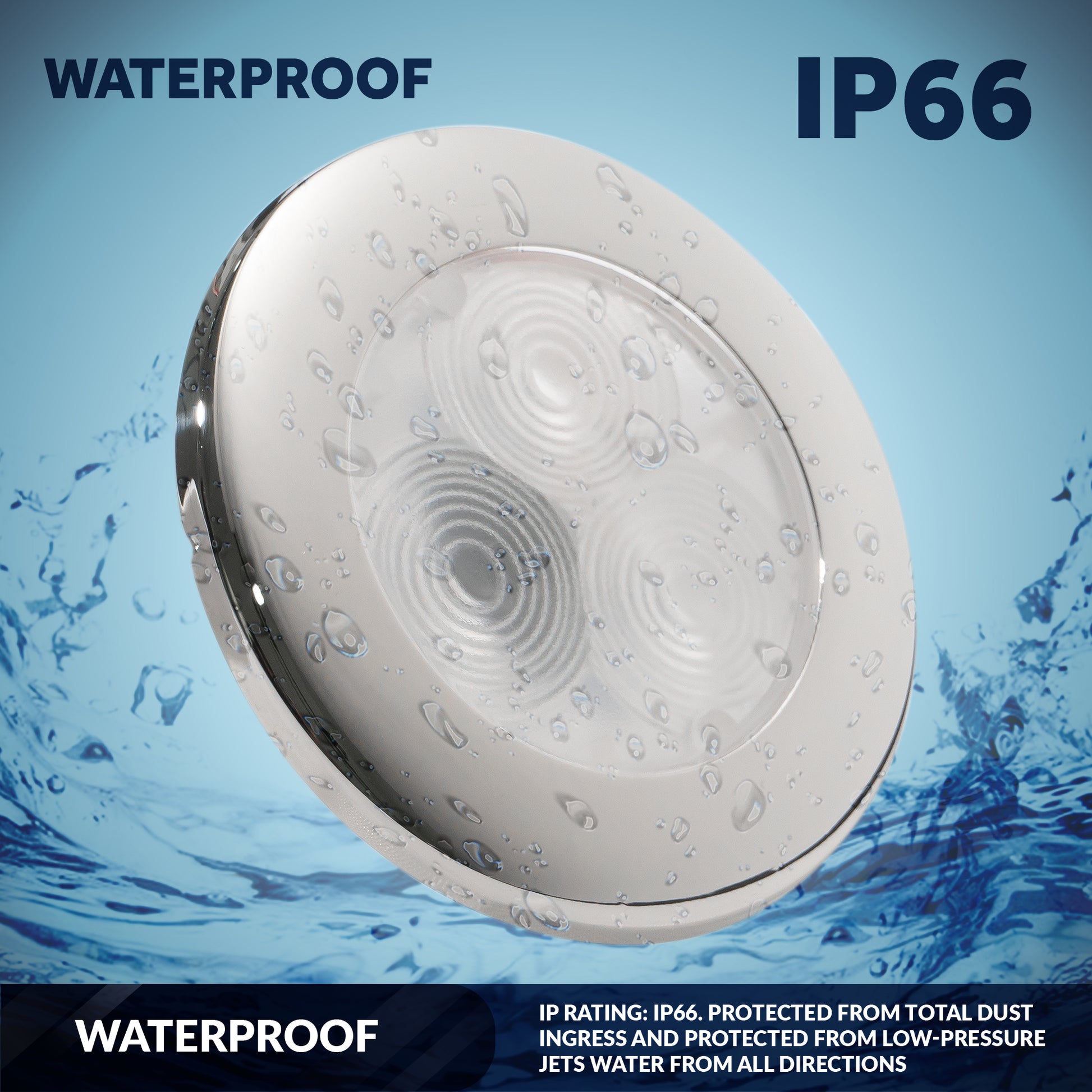 LED Ceiling Light, Round Cockpit, 3",  Blue LED, 2-pack - FO4135-M2 - Five Oceans