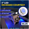 3" LED Recessed Courtesy / Cockpit Ceiling Light, Blue - FO4135 - Five Oceans