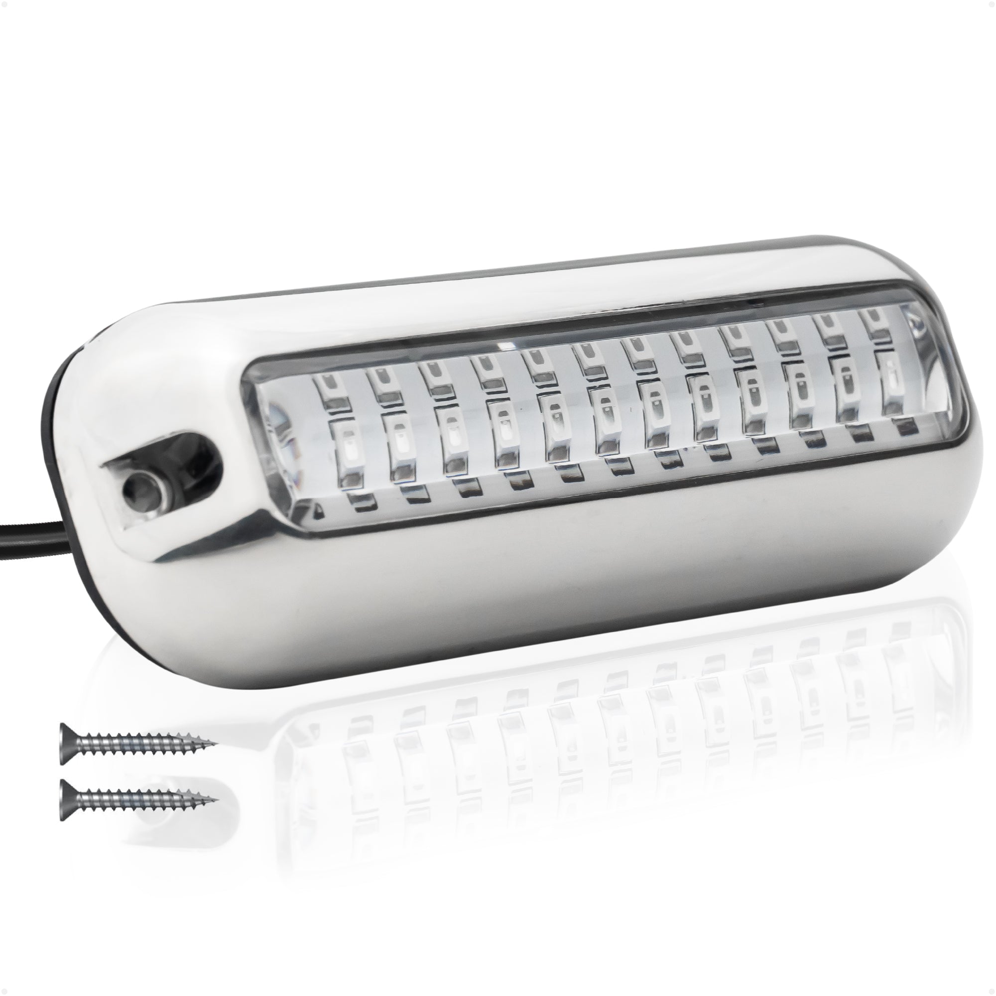 LED Underwater Light, Blue, Stainless Steel Bezel, 12V - FO4136 - Five Oceans