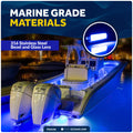 LED Underwater Light, Blue, Stainless Steel Bezel, 12V - FO4136 - Five Oceans