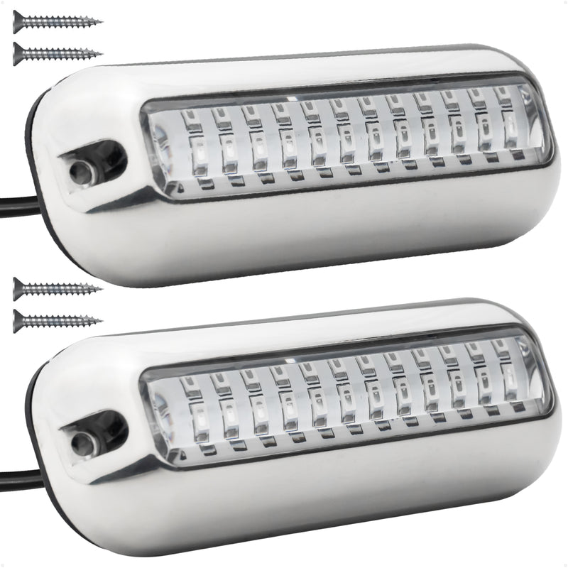 LED Underwater Light, Cool White, Stainless Steel Bezel, 12V, 2-Pack – FO4137-M2 - Five Oceans
