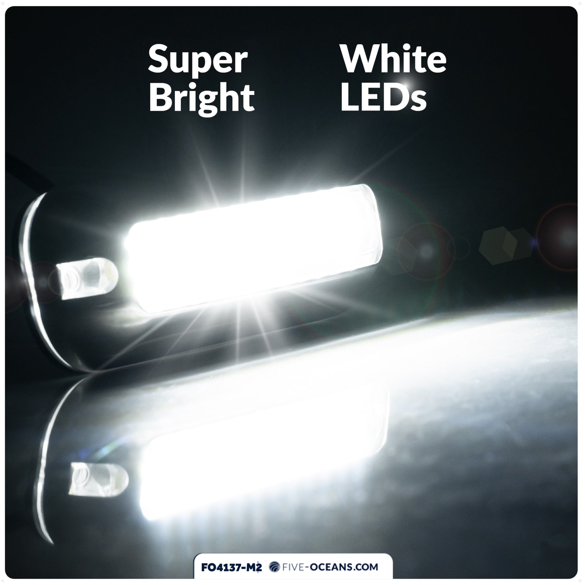 Underwater Transom Light, Stainless Steel, Cool White LED, 2-pack - FO4137-M2 - Five Oceans