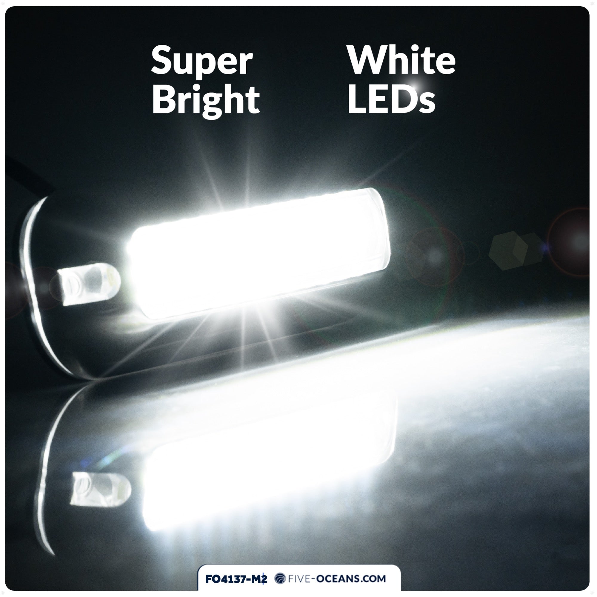 Underwater Transom Light, Stainless Steel, Cool White LED, 2-pack - FO4137-M2 - Five Oceans