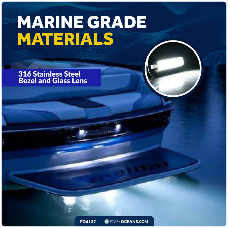 LED Underwater Light, Cool White, Stainless Steel Bezel, 12V - FO4137 - Five Oceans