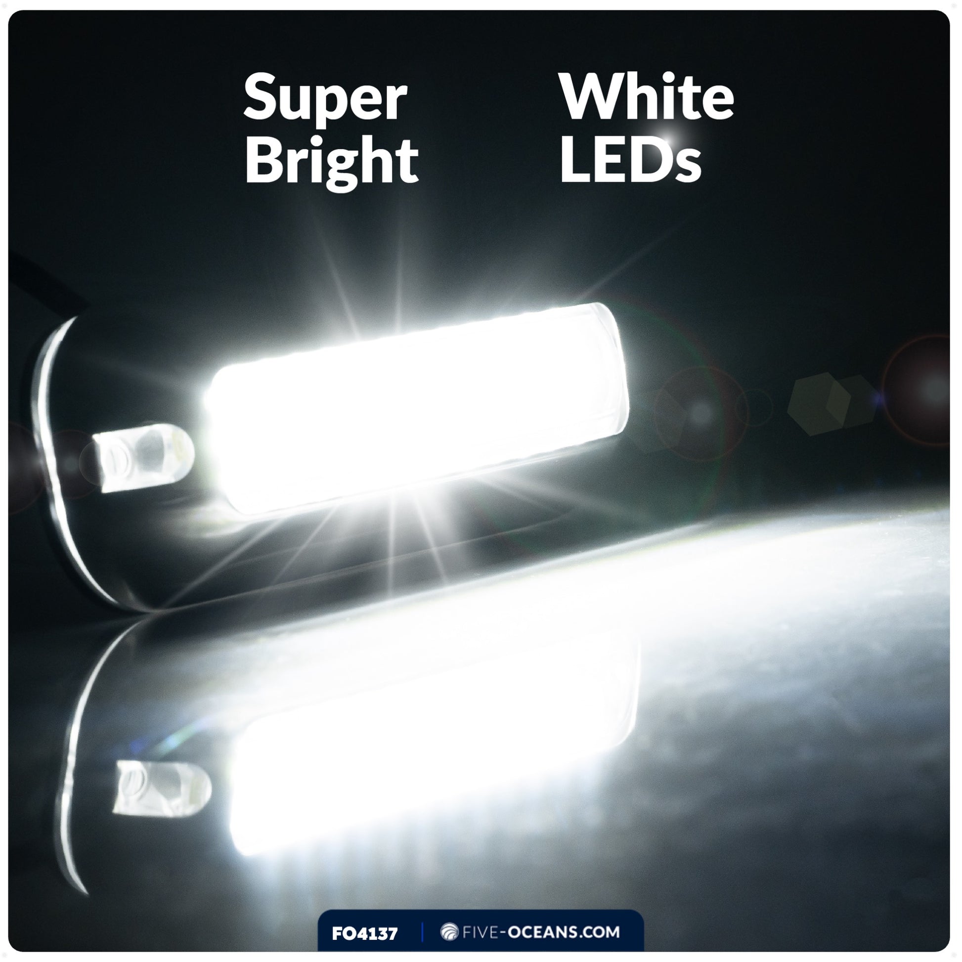 Underwater Transom Light, Stainless Steel, Cool White LED - FO4137 - Five Oceans