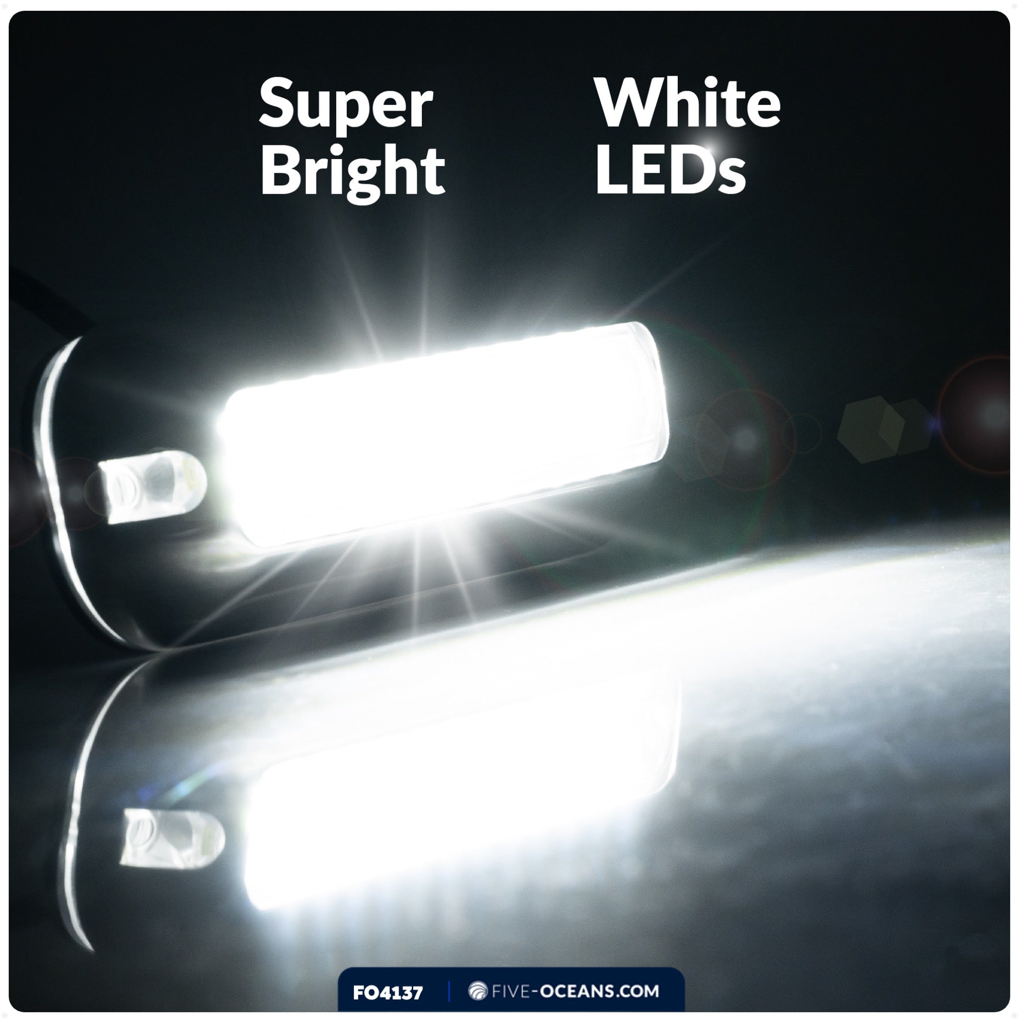 Underwater Transom Light, Stainless Steel, Cool White LED - FO4137 - Five Oceans