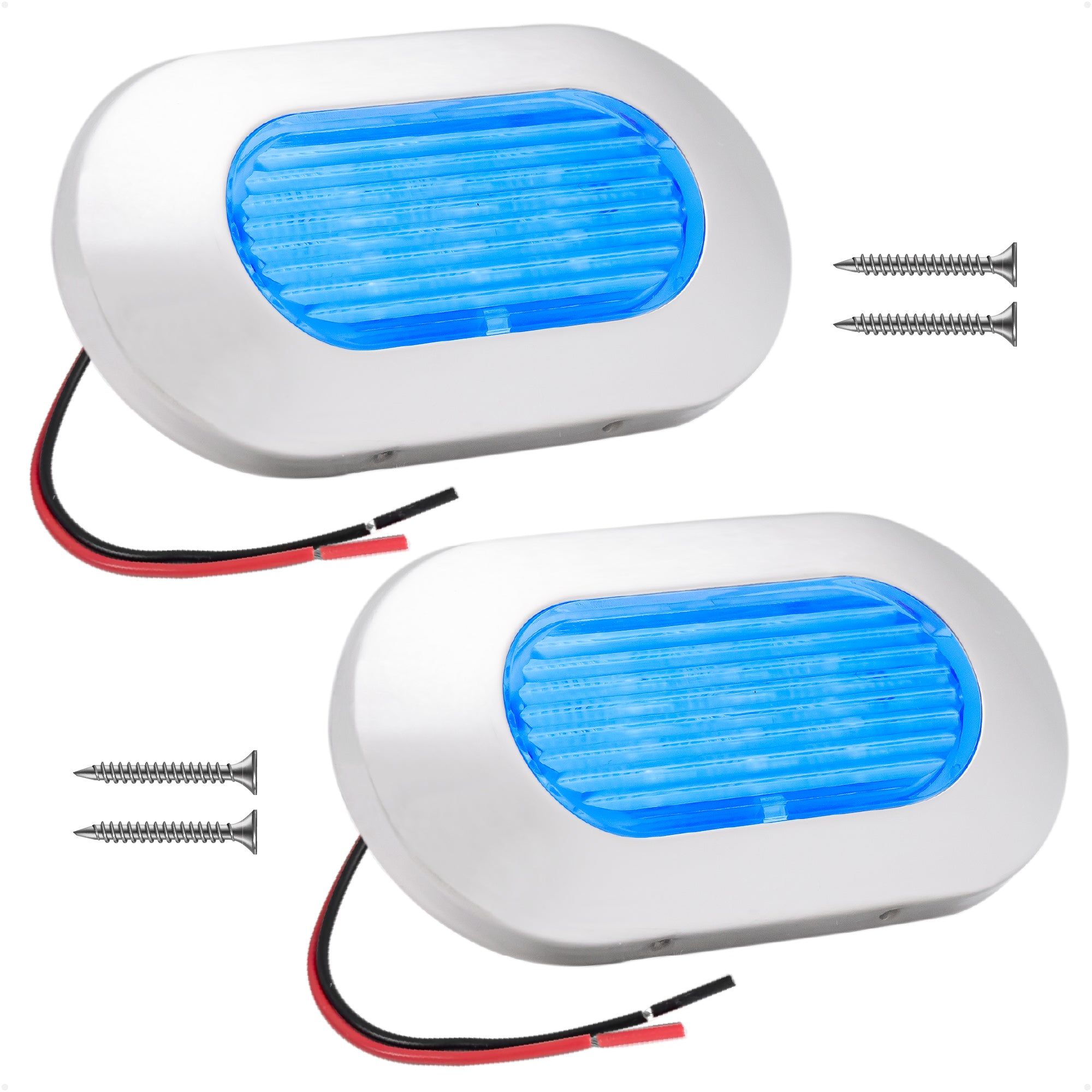 Oval LED Surface-Mount Courtesy / Accent Light, Blue, 12V, 2-Pack - FO4138-M2