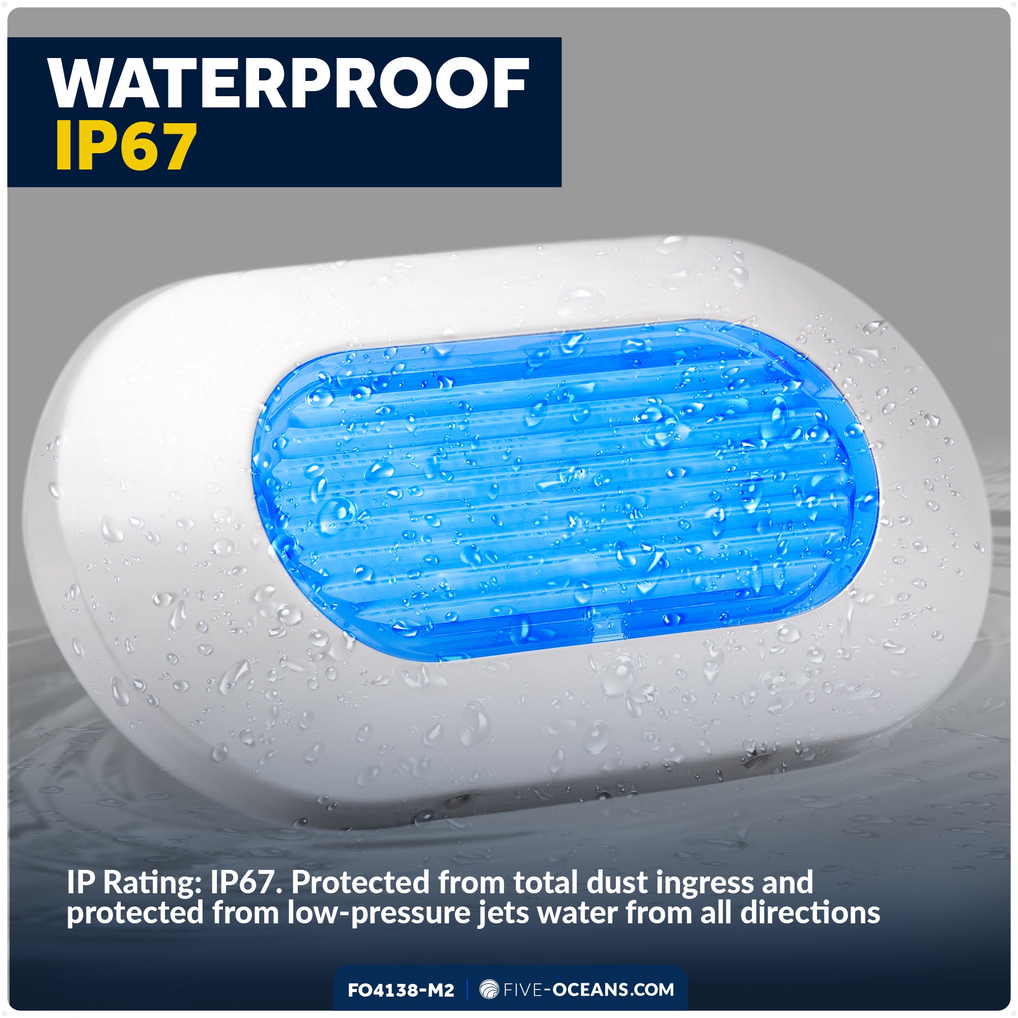 Oval LED Surface-Mount Courtesy / Accent Light, Blue, 12V, 2-Pack - FO4138-M2