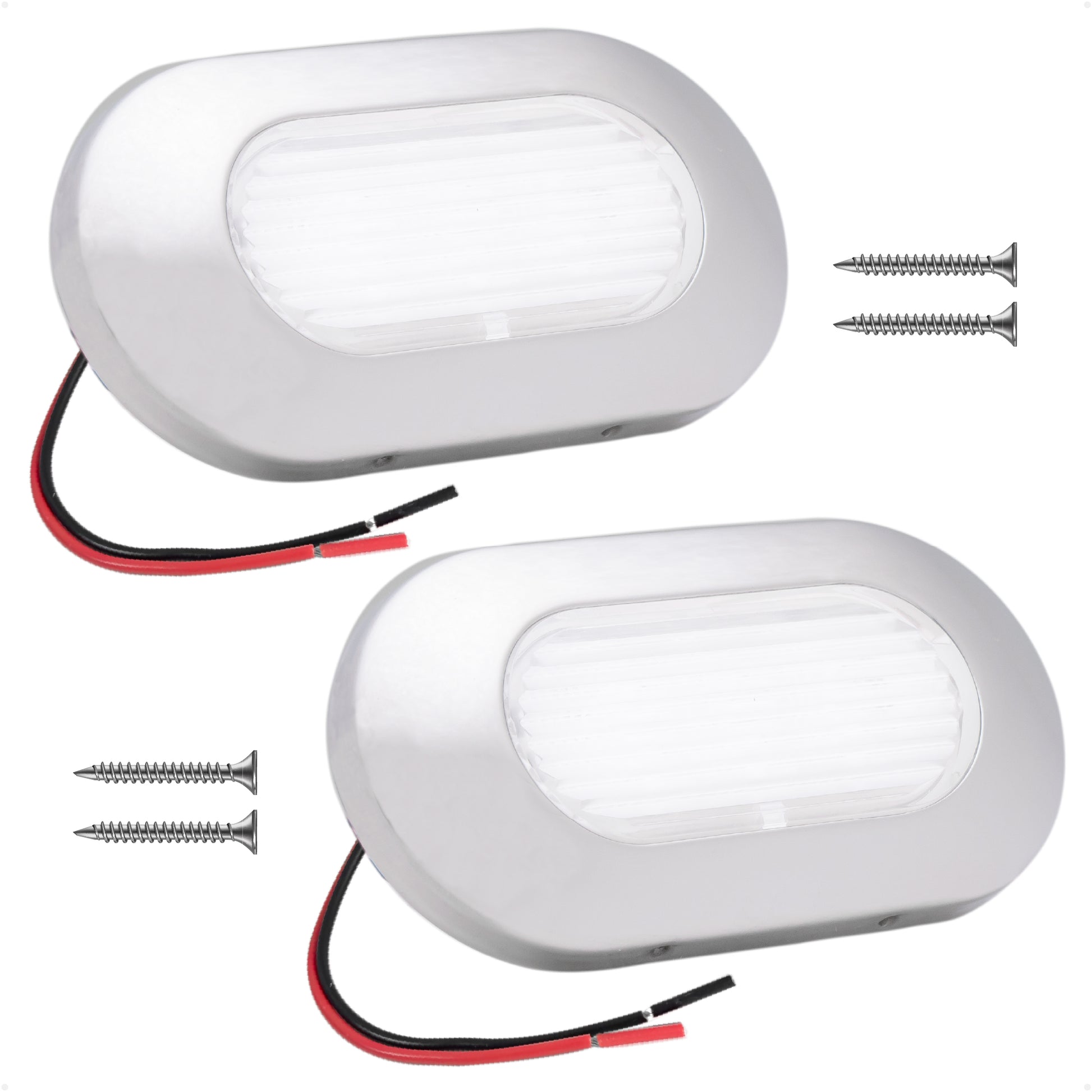 Oval LED Surface-Mount Courtesy / Accent Light, Cool White, 12V, 2-Pack - FO4139-M2 - Five Oceans