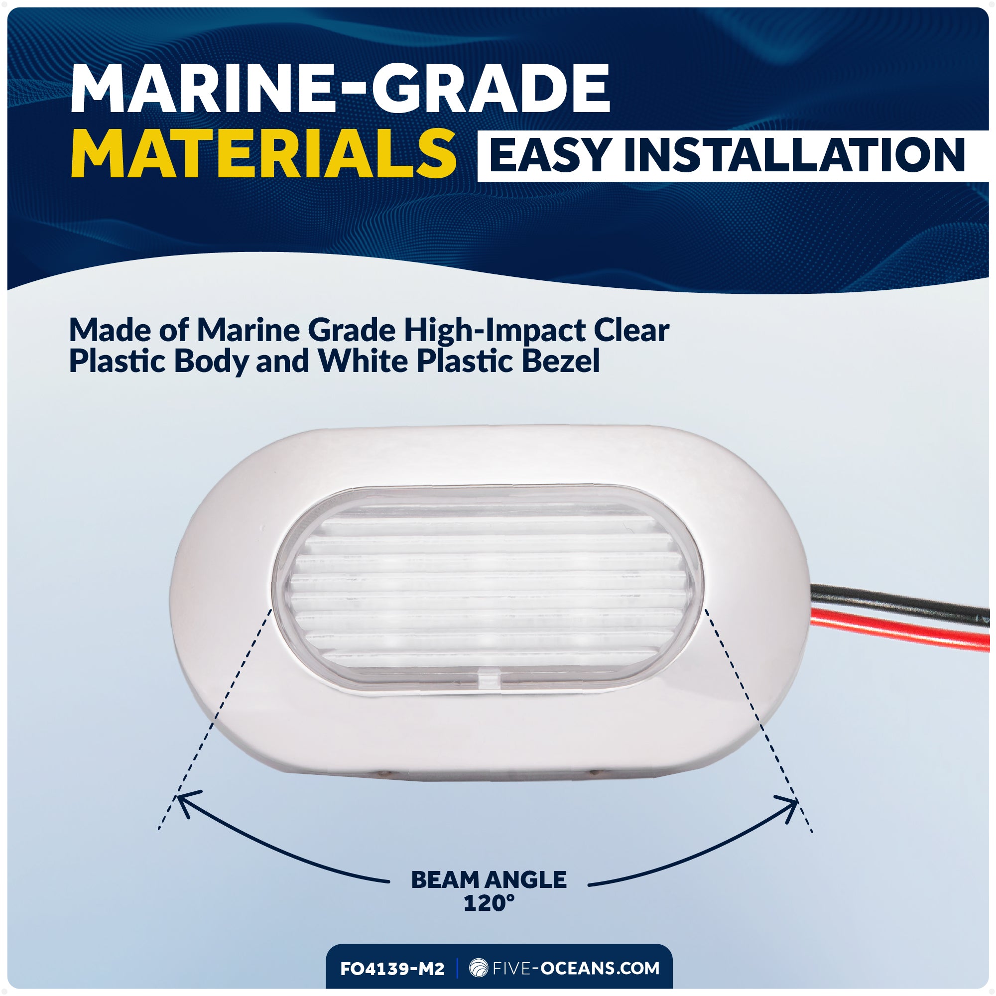 Oval LED Surface-Mount Courtesy / Accent Light, Cool White, 12V, 2-Pack - FO4139-M2