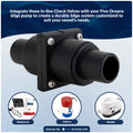 In-Line One-Way Check Valve - 1" - 1-1/2" Stepped Hose Connection, 2-Pack - FO4142-M2 - Five Oceans