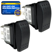 6-Pin On-Off-On Rocker Switch, DPDT, 25A/12V DC - 15A/24V DC, 2-Pack - FO4154-M2 - Five Oceans