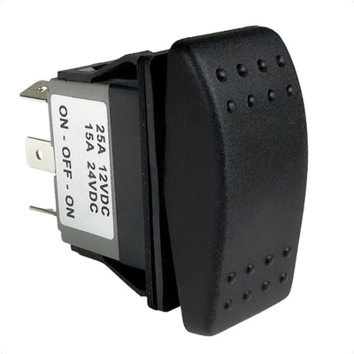 6-Pin On-Off-On Rocker Switch, DPDT, 25A/12V DC - 15A/24V DC - FO4154 - Five Oceans