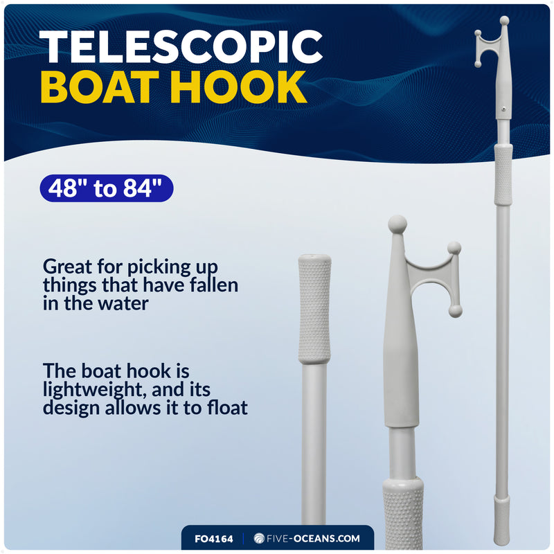 Telescoping Hook 48" - 84", Gray, Aluminum - FO4164 - Five Oceans