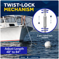 Telescoping Hook 48" - 84", Gray, Aluminum - FO4164 - Five Oceans