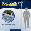 Telescoping Hook 48" - 84", Gray, Aluminum - FO4164 - Five Oceans