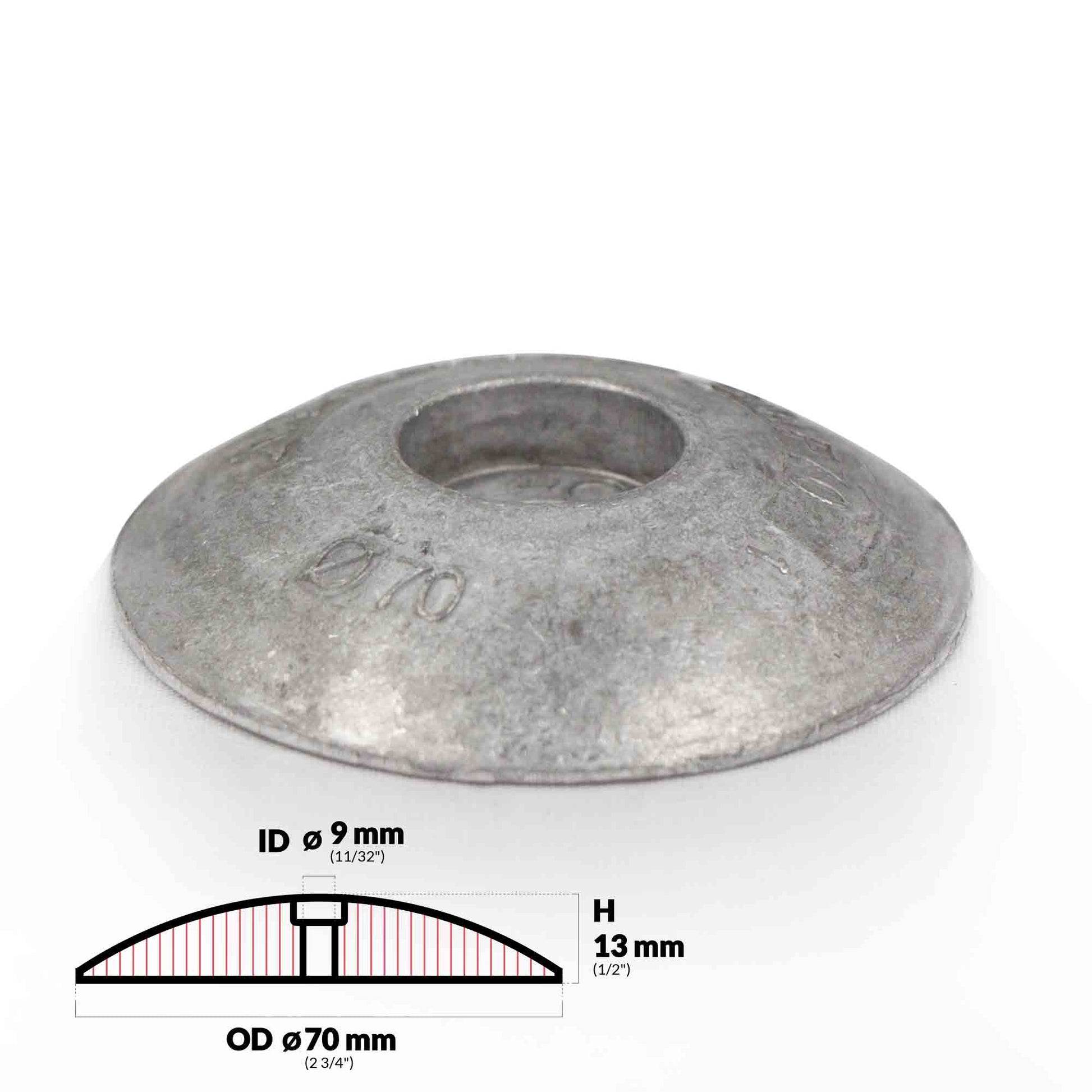 Alloy Rudder/Trim Tab Disc Anode, Aluminum, 2-3/4" - FO4170 - Five Oceans
