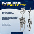 Locker Hatch Anti-Rattle Toggle Latch, Stainless Steel