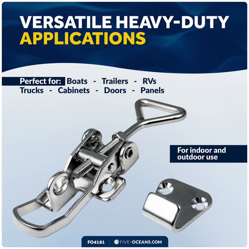 Locker Hatch Anti-Rattle Toggle Latch, Stainless Steel