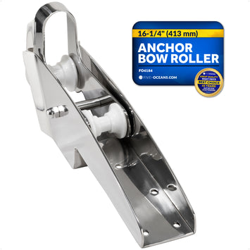 Pivoting Self-launching Anchor Bow Roller, Length 16-1/4", Stainless Steel - FO4184