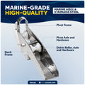 16-1/4" Hinged Self-Launching Anchor Bow Roller, AISI316 Stainless Steel - FO4184 - Five Oceans