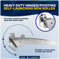 23" Self-Launching Anchor Bow Roller, AISI316 Stainless Steel - FO4185 - Five Oceans