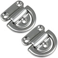 1/4" Folding Pad Eye, AISI316 Stainless Steel, 2-Pack