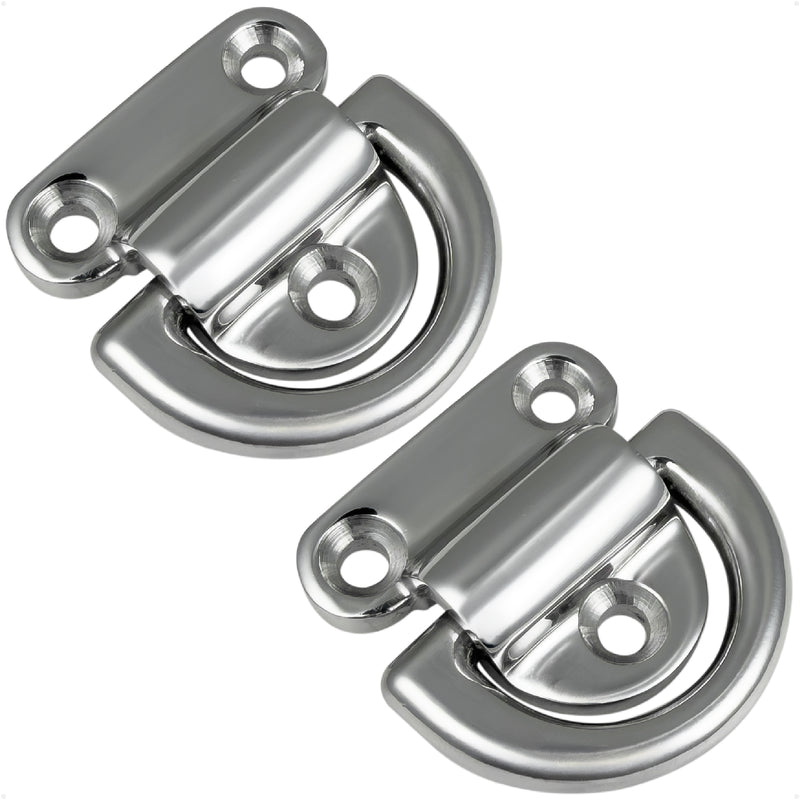 1/4" Folding Pad Eye, AISI316 Stainless Steel, 2-Pack