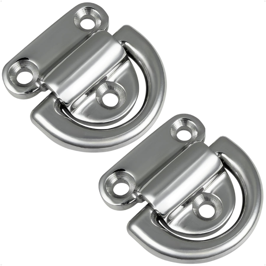 1/4" Folding Pad Eye, AISI316 Stainless Steel, 2-Pack