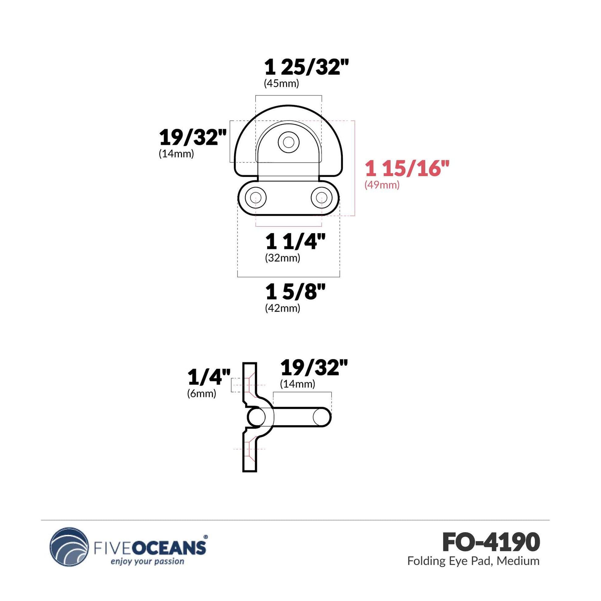Folding Eye Pad, Medium, 2-pack - FO4190-M2 - Five Oceans