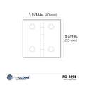 Butt Hinge for Cabinet, Door & Furniture, Right, AISI 316 Stainless Steel - FO4191 - Five Oceans