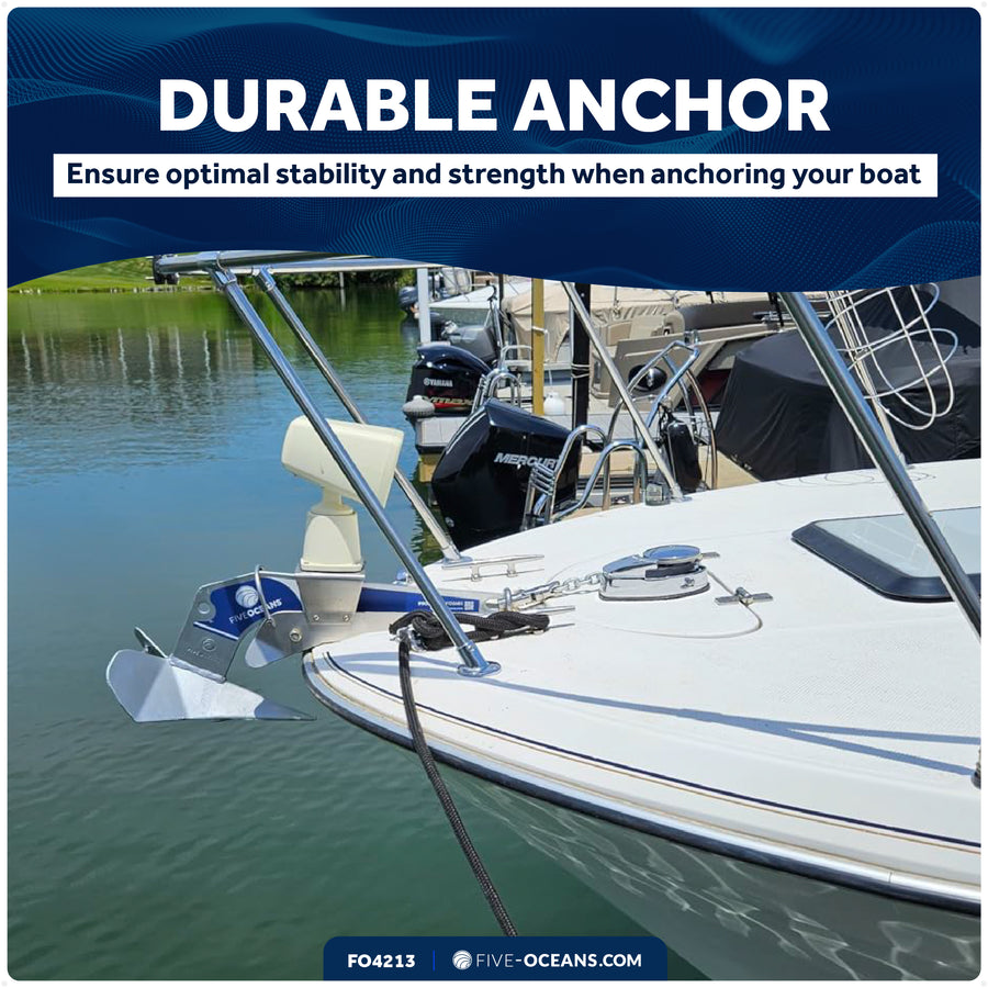 9 Lb / 4 Kg. Delta Style Anchor, Hot-Dipped Galvanized Steel - Five Oceans