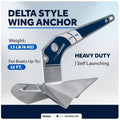 13 Lb Delta Style Wing Anchor, Hot Dipped Galvanized Steel - FO4214 - Five Oceans