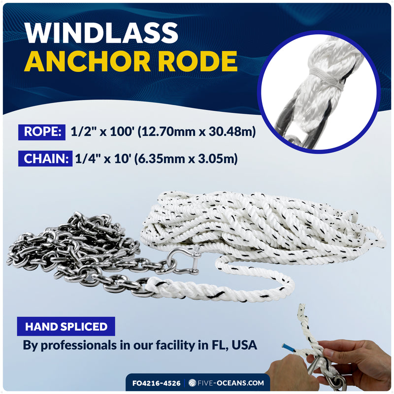 11 Lb / 5 Kg. Delta Anchor Kit for Windlass Systems, AISI316 Stainless Steel