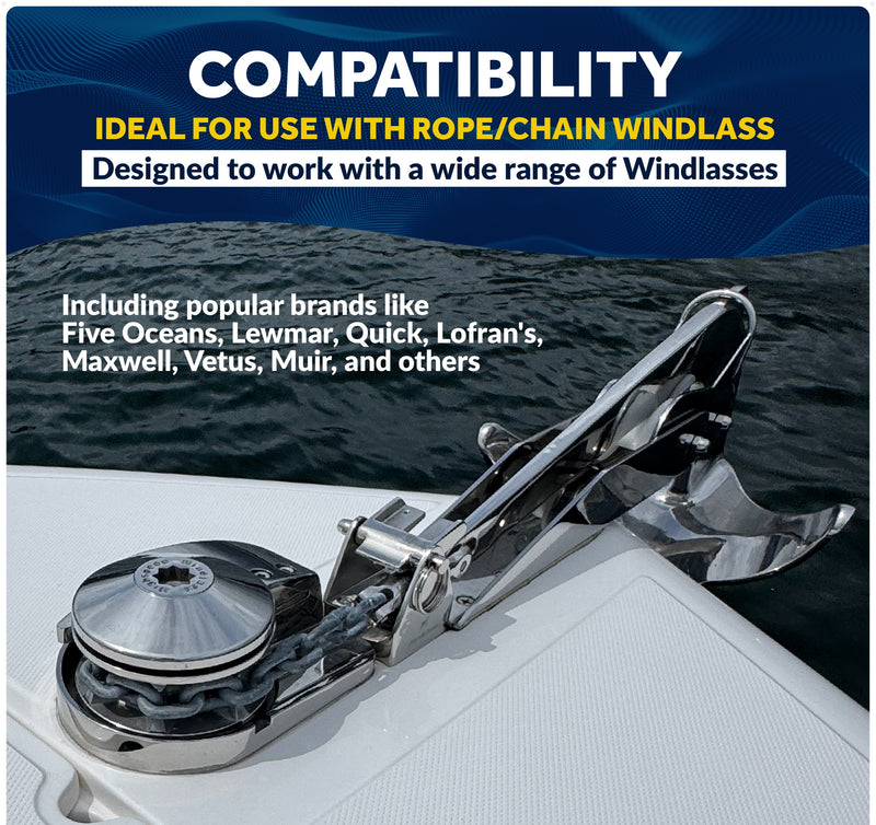 Delta Anchor Kit for Windlass Systems - Marine-Grade AISI316 Stainless Steel