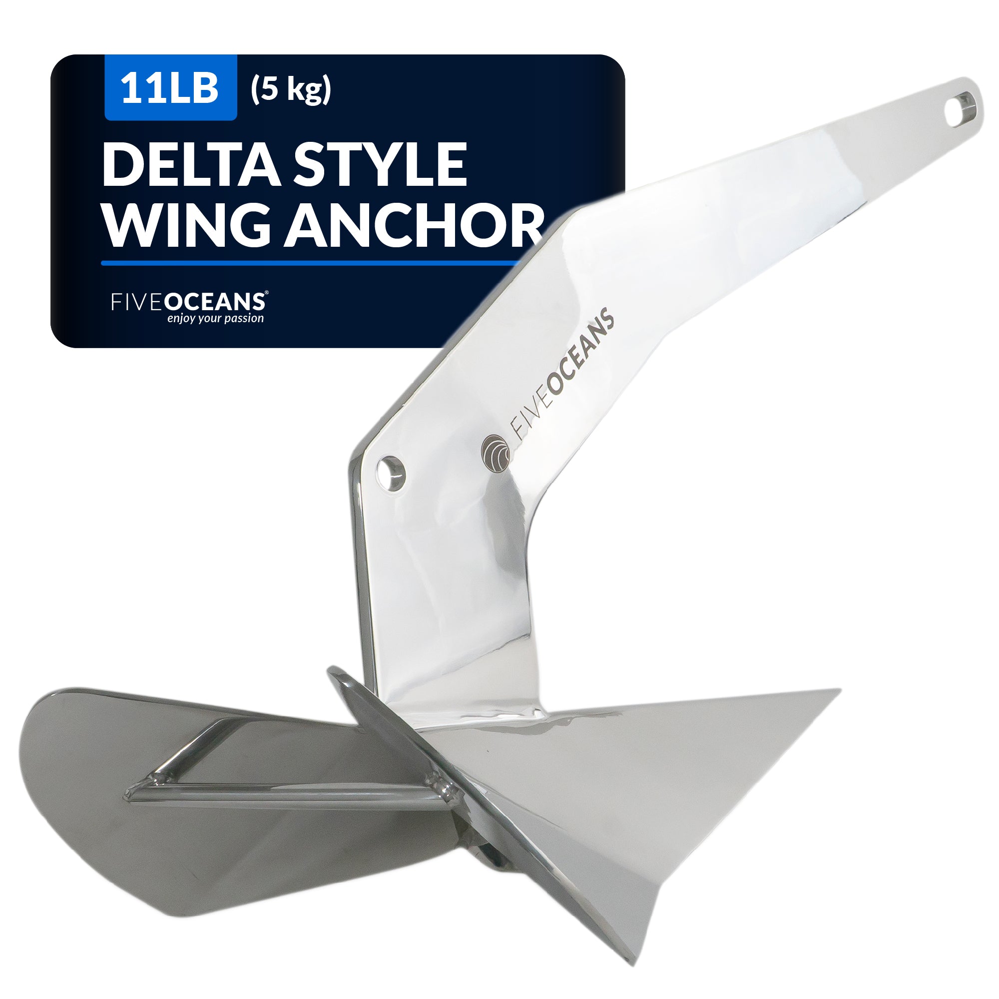Delta Style Wing Anchor, 11 Lb, Stainless Steel - FO4216