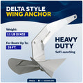 11 Lb / 5 Kg. Delta Anchor, AISI316 Stainless Steel - FO4216 - Five Oceans
