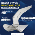 18 Lb / 8 Kg. Delta Anchor Kit for Windlass Systems, AISI316 Stainless Steel