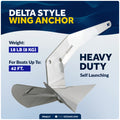18 Lb / 8 Kg. Delta Anchor, AISI316 Stainless Steel - FO4217 - Five Oceans